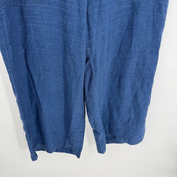 J Jill Womens Love Linen Pants Size Large Petite Blue Flat Front Pockets - Picture 3 of 8